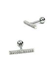 Zirkon tasli çubuk 316L anti alerjik cerrahi celik helix kikirdak çubuk piercing 6mm 1.2 mm