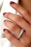 SKY DIAMOND Gümüş Yarım tur yüzük