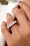 SKY DIAMOND gümüş modern beş tas yuzuk 