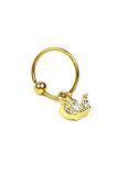 zirkon tasli altin kaplama 316L anti alerjik cerrahi celik piercing
