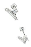 zirkon tasli 316L anti alerjik cerrahi celik tragus veya kikirdak helix piercing