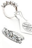 swarovski taşlı gümüş beş taş yüzük