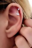 Taç figürlü sallantılı 316L anti alerjik cerrahi çelık helix kikirdak piercing