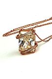 SKY DIAMOND taşlı gümüş rose kolye