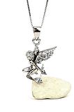 Tasarım melek figürlü gümüş kolye