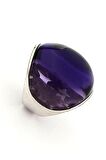 İtalyan tasarımı ici yıldız detaylı gümüş Ametist yüzük