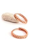 Gümüş üzerine rose altın kaplama şarnel halka küpe 1.5 cm çap
