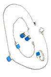 İtalyan 925 ayar gümüş opal taşlı modern set takım