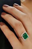 Sky Diamond green creative rubies 925 ayar gümüş yüzük 