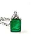 Sky Diamond Green  creative rubies 925 ayar gümüş lüks baget kolye 