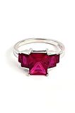 Sky diamond Red creative rubies 925ayar gümüş baget yüzük 