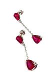 Sky Diamond Red creative rubies 925 ayar gümüş  damla küpe 
