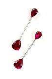 Sky Diamond Red creative rubies 925 ayar gümüş  damla küpe 
