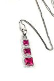 sky Diamond Red creative rubies 925 ayar gümüş lüks kolye