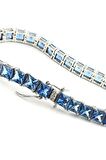 Sky Diamond Blue Creative Sapphire 925ayar Gümüş Lüks Su Yolu Bileklik