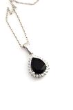 Sky Diamond Black 925 ayar Gümüş Lüks Damla Kolye
