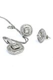Swarovski Taşlı 925 ayar Gümüş Baget Set Takım 
