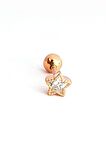 Zirkon Taşlı 925ayar Gümüş Rose Yıldız Tragus tek piercing