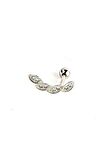 Zirkon Taş Detaylı 925 ayar Gümüş Tragus Kıkırdak Piercing