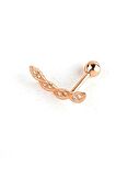 Zirkon Taş Detaylı 925ayar Gümüş Rose Tragus Kıkırdak Piercing 