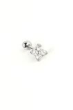 Zirkon Taşlı Çiçek Figürlü 925ayar Gümüş Tragus Kıkırdak Piercing 