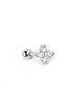Zirkon Taşlı Çiçek Figürlü 925ayar Gümüş Tragus Kıkırdak Piercing 