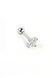 Zirkon Taşlı Çiçek Figürlü 925ayar Gümüş Tragus Kıkırdak Piercing 