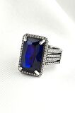 Sky Diamond Blue Creative Sapphire 925ayar Gümüş Lüks Yüzük 