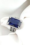 Sky Diamond Blue Creative Sapphire 925ayar Gümüş Lüks Yüzük 