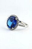 Sky Diamond Blue Paribu Tanzanit Taşlı 925ayar Gümüş Oval Yüzük 