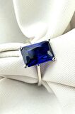 Sky Diamond Blue Creative Sapphire 925 ayar Gümüş Baget Yüzük