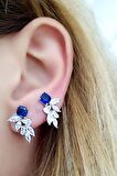 Sky Diamond Blue Creative Sapphire 925 ayar Gümüş Lüks Küpe