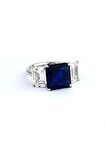 Sky Diamond Blue Creative Sapphire 925ayar Gümüş Baget yüzük