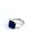 Sky Diamond Blue Creative Sapphire 925ayar Gümüş Baget yüzük