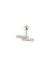 Zirkon Taşlı 925ayar Gümüş  Şimşek Tragus Kıkırdak Piercing