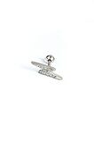 Zirkon Taşlı 925ayar Gümüş  Şimşek Tragus Kıkırdak Piercing