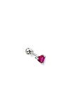 Pembe zirkon Taşlı 925ayar Gümüş Kalp Tragus Kıkırdak Piercing 