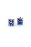 Sky Diamond purple Aleksantrit Taşlı 925ayar Gümüş Beyaz Altın Kaplama Lüks Baget Küpe