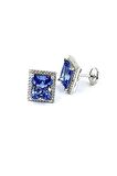 Sky Diamond purple Aleksantrit Taşlı 925ayar Gümüş Beyaz Altın Kaplama Lüks Baget Küpe