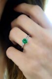Sky Diamond Green creative rubies 925ayar gümüş tek taş yüzük 