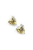 Sky Diamond Yellow Sitrin 925 ayar Gümüş Kalp Küpe