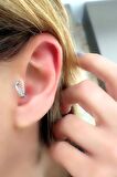 İtalyan 925ayar gümüş Zirkon taş detaylı Kıkırdak Tragus Halka küpe