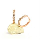 Zirkon Taşlı Gümüş Halka Küpe