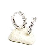 Zirkon Taşlı Gümüş Halka Küpe