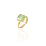 Kadir Jewellery 22 Ayar Altın Kaplama Zirkon Taşlı Kadın Minimal Yüzük