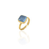 Kadir Jewellery 22 Ayar Altın Kaplama Zirkon Taşlı Kadın Minimal Yüzük
