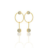 Kadir Jewellery 22 Ayar Altın Kaplama Kadın Sallantılı Küpe -El İşçiliği Ve Hipoalerjenik Küpe