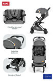 Kanz f-Go2 Kabin Boy Bebek Arabası Silver Koyu Gri
