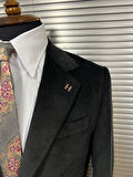 Modern Fit Siyah Kadife Ceket