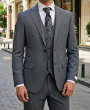 Mavi Yelekli Takım Elbise Modern Fit